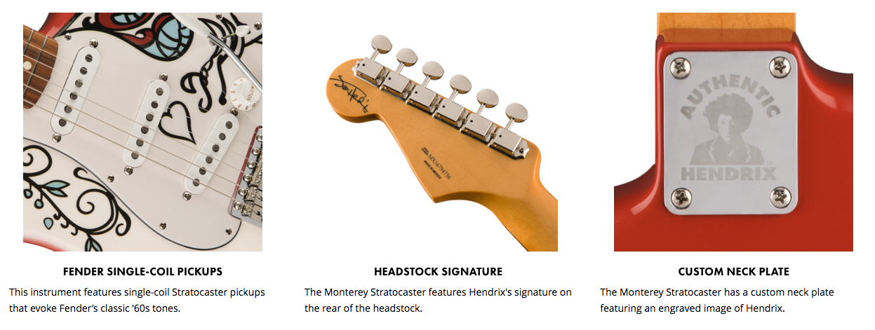 Fender jimi hendrix monterey stratocaster deals price